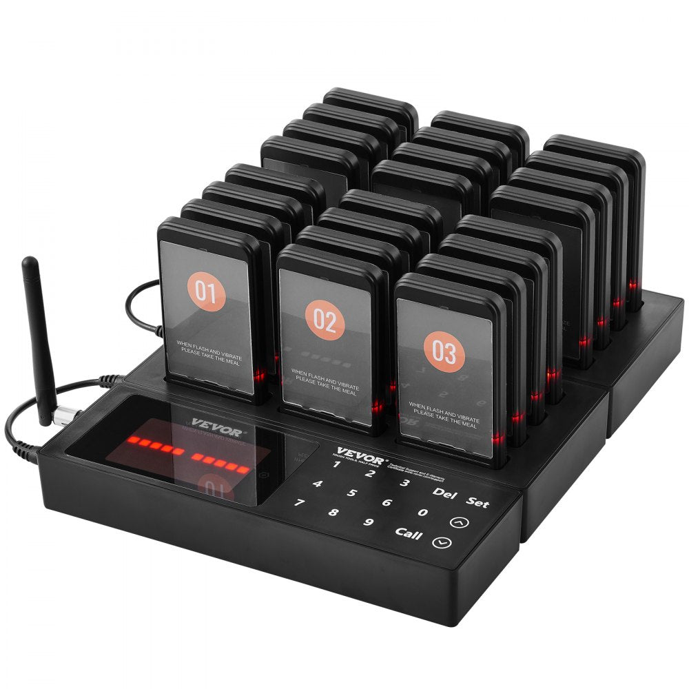 VEVOR Restaurant Pager System, Wireless 400m Long Range Lineup Waiting Queue Signal, Guest Customer Calling Beepers