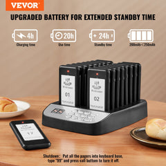 VEVOR Restaurant Pager System, Wireless 500m Long Range Lineup Waiting Queue Signal, Guest Customer Calling Beepers