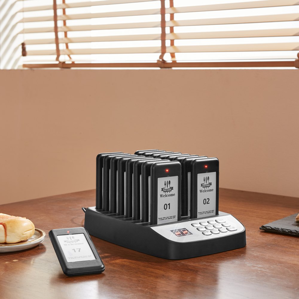 VEVOR Restaurant Pager System, Wireless 500m Long Range Lineup Waiting Queue Signal, Guest Customer Calling Beepers