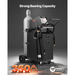 VEVOR Welding Cart, 2 Drawers Welder Cart Heavy Duty with Anti-Theft Lockable Cabinet, 350LBS Static Weight Capacity