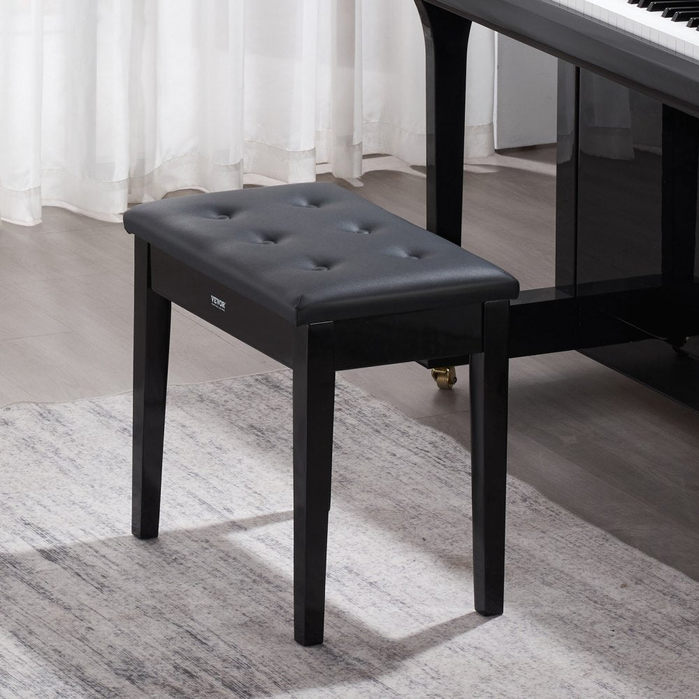 VEVOR Piano Bench, 22" x 13.78" x 19", Keyboard Piano Chair with High-Density Padded Cushion, Storage Compartment for