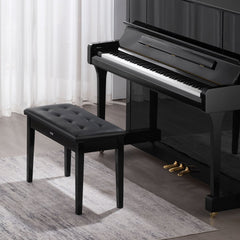 VEVOR Piano Bench, 29.5" x 14" x 19", Duet Keyboard Piano Chair with High-Density Padded Cushion, Storage Compartment