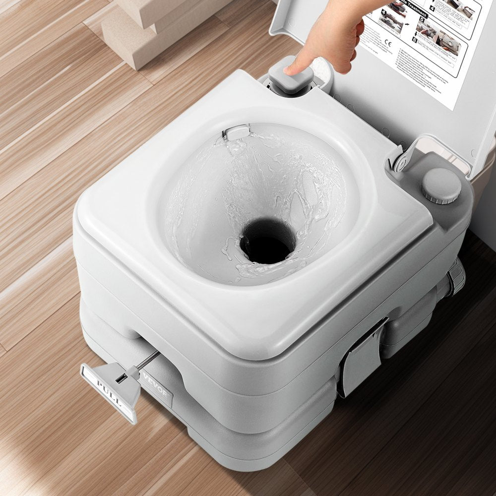 VEVOR Portable Toilet for Camping with Carry Bag, RV Toilet with 3.2 Gal Waste Tank, Push-Button Pressurized Flush