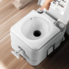 VEVOR Portable Toilet for Camping with Carry Bag, RV Toilet with 3.2 Gal Waste Tank, Push-Button Pressurized Flush