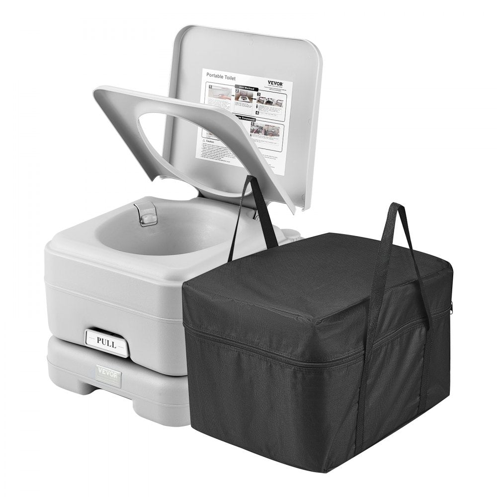 VEVOR Portable Toilet for Camping with Carry Bag, RV Toilet with 3.2 Gal Waste Tank, Push-Button Pressurized Flush