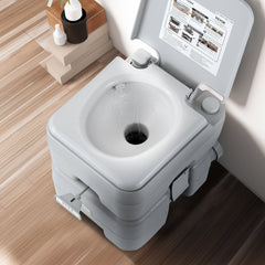 VEVOR Portable Toilet for Camping, Porta Potty with Carry Bag, 5.3 Gal Waste Tank & 3.2 Gal Flush Tank, Push-Button