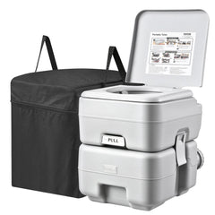 VEVOR Portable Toilet for Camping, Porta Potty with Carry Bag, 5.3 Gal Waste Tank & 3.2 Gal Flush Tank, Push-Button