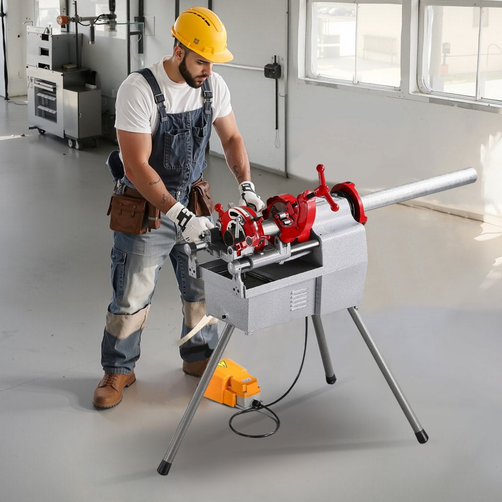 VEVOR Electric Pipe Threader Machine, 750W 28RPM Threading Cutting Machine, 1/2 to 2 inch Pipes Threading Cutter Tool