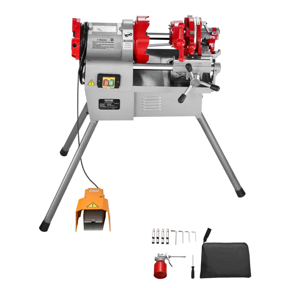VEVOR Electric Pipe Threader Machine, 750W 28RPM Threading Cutting Machine, 1/2 to 2 inch Pipes Threading Cutter Tool