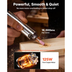 VEVOR Flex Shaft Grinder, 125W 18000RPM Electric Flex Shaft Rotary Tool, Foot Pedal Control Hanging Carver Grinder with
