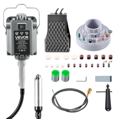VEVOR Flex Shaft Grinder, 125W 18000RPM Electric Flex Shaft Rotary Tool, Foot-Pedal Control Hanging Carver Grinder with