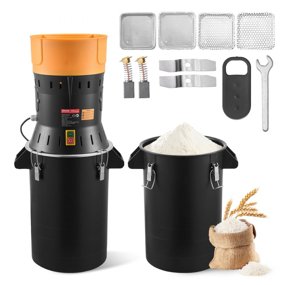 VEVOR Electric Grain Mill Grinder, 600W High Power Commercial Spice Grinder, 6.6 Gal Pulverizer Powder Machine with