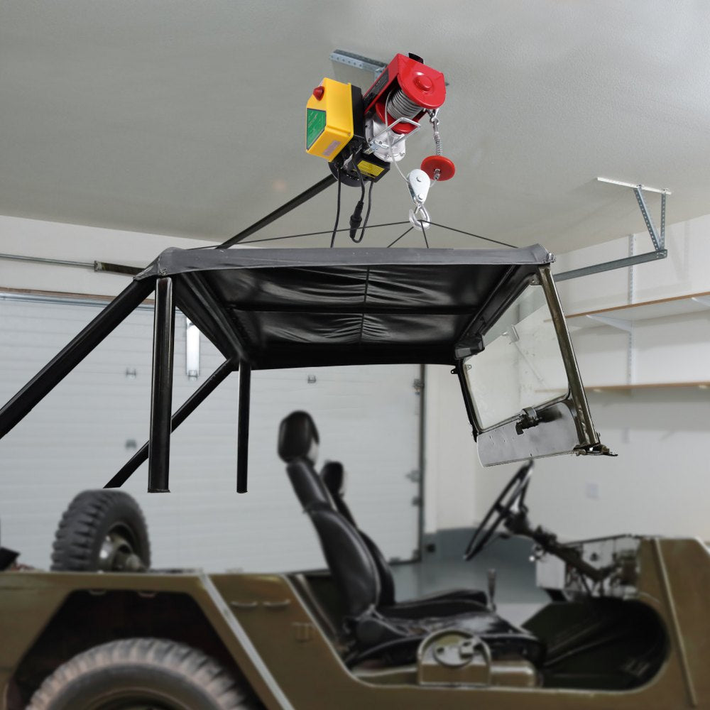 VEVOR Electric Hoist, 1760 lbs 120V Electric Winch with 328 ft Wireless Remote Control, 40 ft Single Cable Lifting