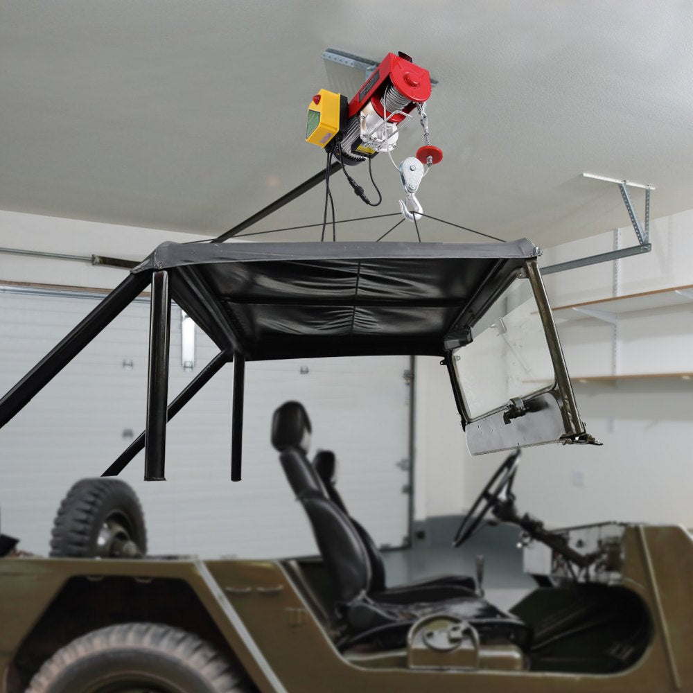 VEVOR Electric Hoist, 2200 lbs 120V Electric Winch with 328 ft Wireless & 14 ft Wired Remote Control, 40 ft Single