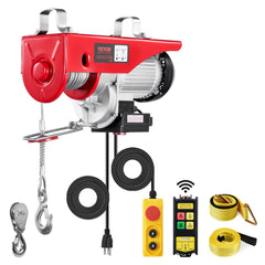 VEVOR Electric Hoist, 2200 lbs 120V Electric Winch with 328 ft Wireless & 14 ft Wired Remote Control, 40 ft Single