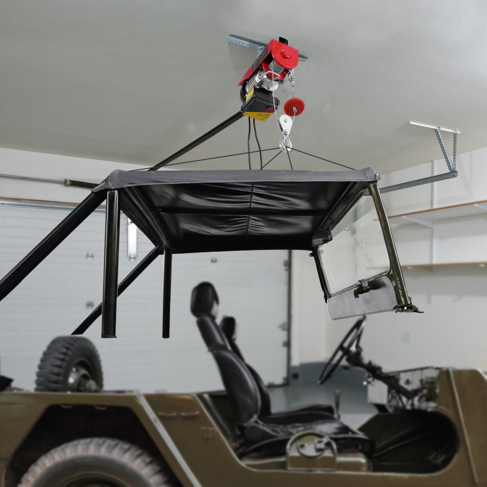 VEVOR Electric Hoist, 440 lbs 120V Electric Winch with 328 ft Wireless & 14 ft Wired Remote Control, 40 ft Single Cable
