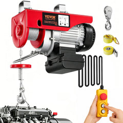 VEVOR Electric Hoist, 440lbs Garage Hoist with 14ft Wired Control, 110 volt Electric Hoist Winch 40ft Single Cable