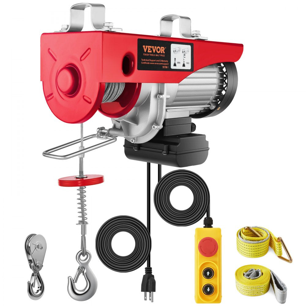 VEVOR Electric Hoist 1760lbs with 14ft Wired Remote Control, Electric Hoist 110 Volt with 40ft Single Cable Lifting