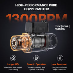 VEVOR Electric Winch, 18,000 lb, 12V DC Truck Winch with Φ7/16 in x 85 ft Steel Cable Roller Fairlead Wireless & Wired