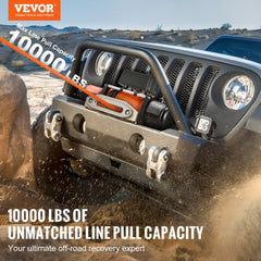 VEVOR Electric Winch, 10,000 lb, 12V DC Truck Winch with Φ7/20 in x 65 ft Synthetic Rope Aluminum Fairlead Wireless &