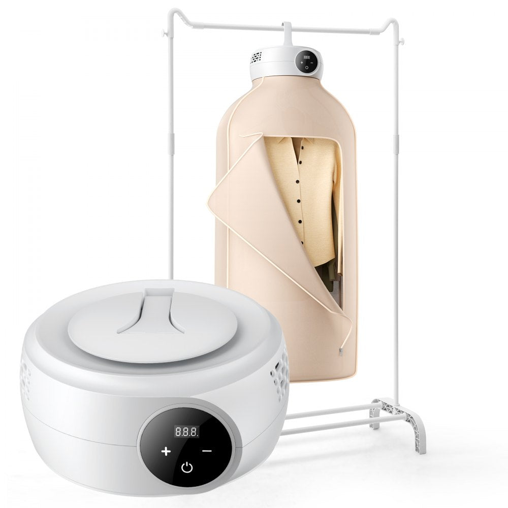 VEVOR Portable Clothes Dryer, Clothes Dryer with Dryer Bag, PTC Heating & LED Display, Foldable Mini Dryer with 5-H