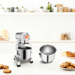 VEVOR Commercial Food Mixer 10Qt 450W 3 Speeds Adjustable 110/178/390 RPM Heavy Duty 110V with Stainless Steel Bowl
