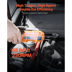 VEVOR Cordless Ratchet Wrench, 3/8 inch Drive, 230 RPM, up to 88 ft-lbs of Torque, Battery Powered Electric Ratchet
