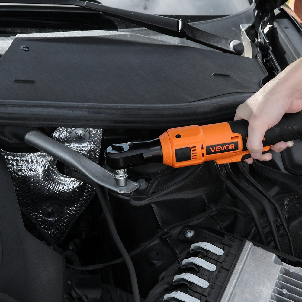 VEVOR Cordless Ratchet Wrench, 3/8 inch Drive, 230 RPM, up to 88 ft-lbs of Torque, Battery Powered Electric Ratchet