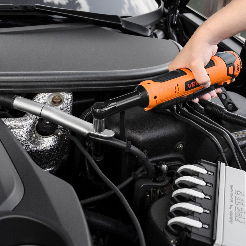 VEVOR Cordless Ratchet Wrench, 3/8 inch Drive, 230 RPM, up to 33 ft-lbs of Torque, Battery Powered Electric Ratchet
