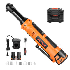 VEVOR Cordless Ratchet Wrench, 3/8 inch Drive, 230 RPM, up to 33 ft-lbs of Torque, Battery Powered Electric Ratchet