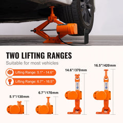 VEVOR Electric Car Jack, 3 Tons /6600 lbs Scissor Jack with Electric Impact Wrench, 12V Car Jack with Double Saddles