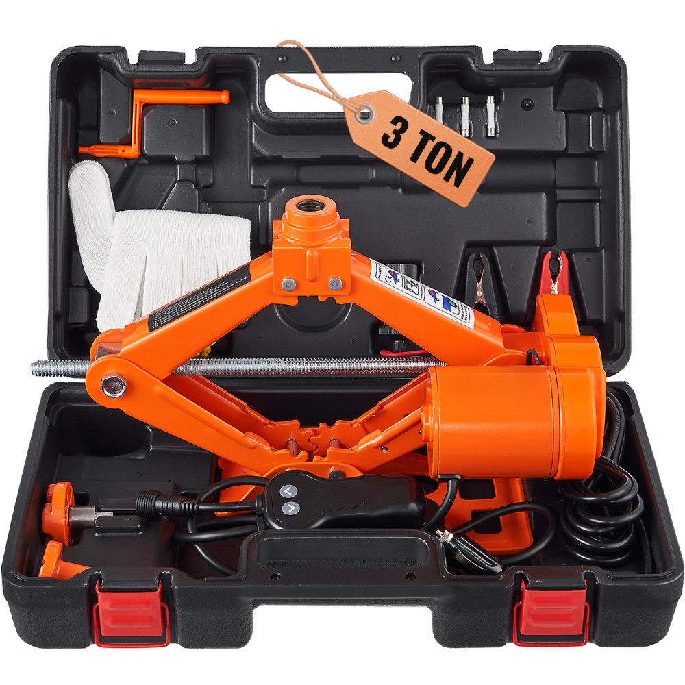 VEVOR Electric Car Jack, 3 Tons /6600 lbs Scissor Jack, 12V Electric Automatic Jack with Double Saddles and Remote