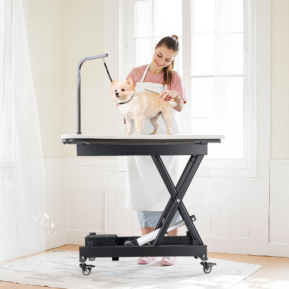 VEVOR Electric Lift Table, 330 lbs Capacity Single Scissor Lift Table, 8 - 28 in Height Adjustable Lifting Platform