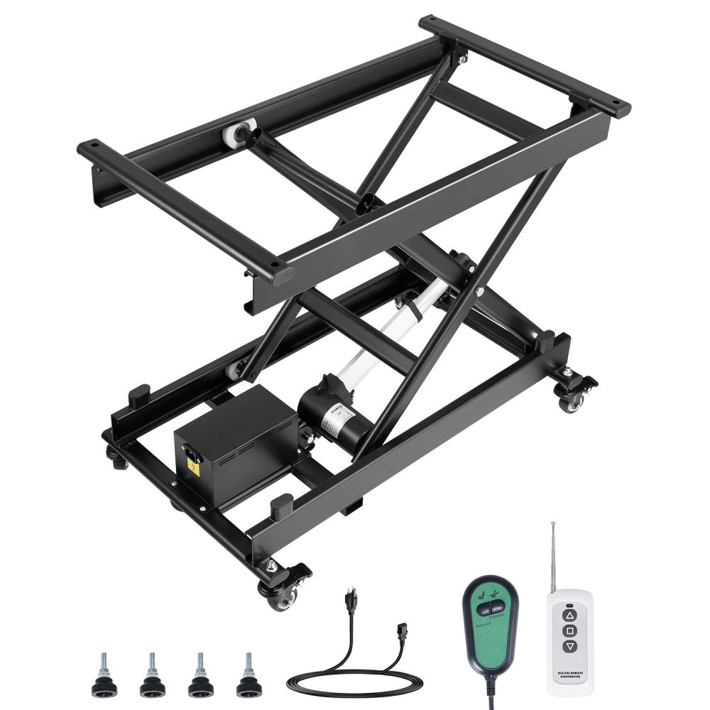 VEVOR Electric Lift Table, 330 lbs Capacity Single Scissor Lift Table, 8 - 28 in Height Adjustable Lifting Platform