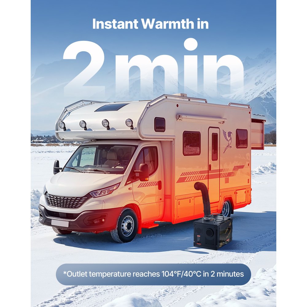VEVOR Diesel Heater, 8KW, DC 12V/24V, All in One Portable Diesel Air Heater with Bluetooth APP Control, Remote Control