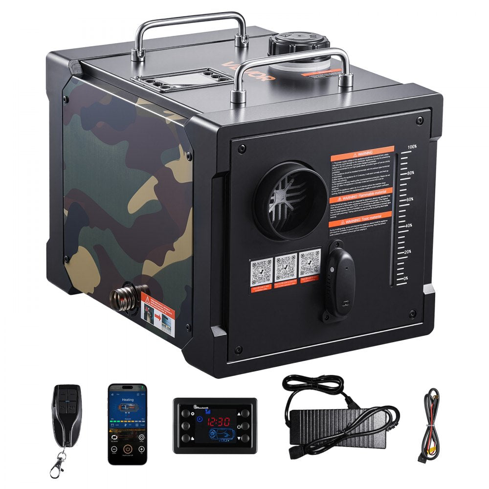 VEVOR Diesel Heater, 8KW, DC 12V/24V, All in One Portable Diesel Air Heater with Bluetooth APP Control, Remote Control