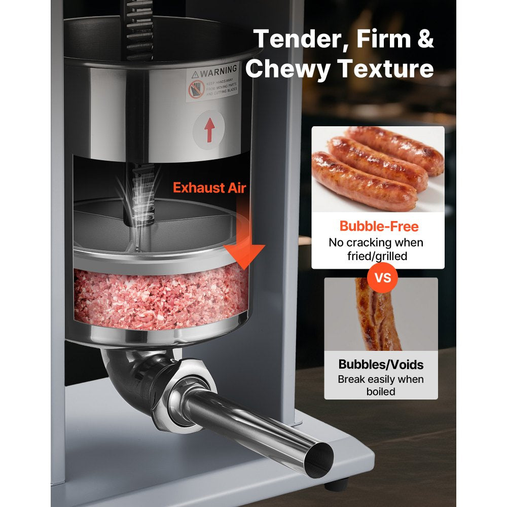 VEVOR Electric Sausage Stuffer, 22 LBS / 10 L Vertical Meat Filler with Stepless Speed Adjustment, Stainless Steel