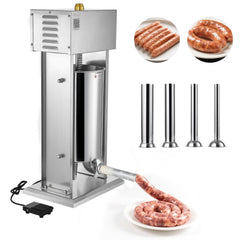 VEVOR Electric Sausage Stuffer, 33 LBS / 15 L Vertical Meat Stuffer, Stepless Speed Control and Foot Pedal, Stainless