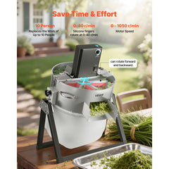 VEVOR Electric Bud Leaf Trimmer, 2-in-1 Manual & Electric, 16 in Bud Trimmer with Sharp Stainless Steel Blades, Bracket