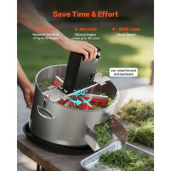 VEVOR Electric Bud Leaf Trimmer, 2-in-1 Manual & Electric, 16 in Bud Trimmer with Stainless Steel Blades, Visual