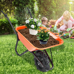 VEVOR Electric Wheelbarrow Cart, 500W Powered Utility Garden Wagon Dump Cart, 5 Cu. Ft. Load & 330 lbs Capacity with