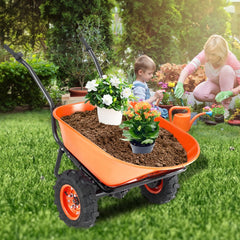 VEVOR Electric Wheelbarrow Cart, 500W Powered Utility Garden Wagon Dump Cart, 4.5 Cu Ft Load & 573 lbs Capacity with