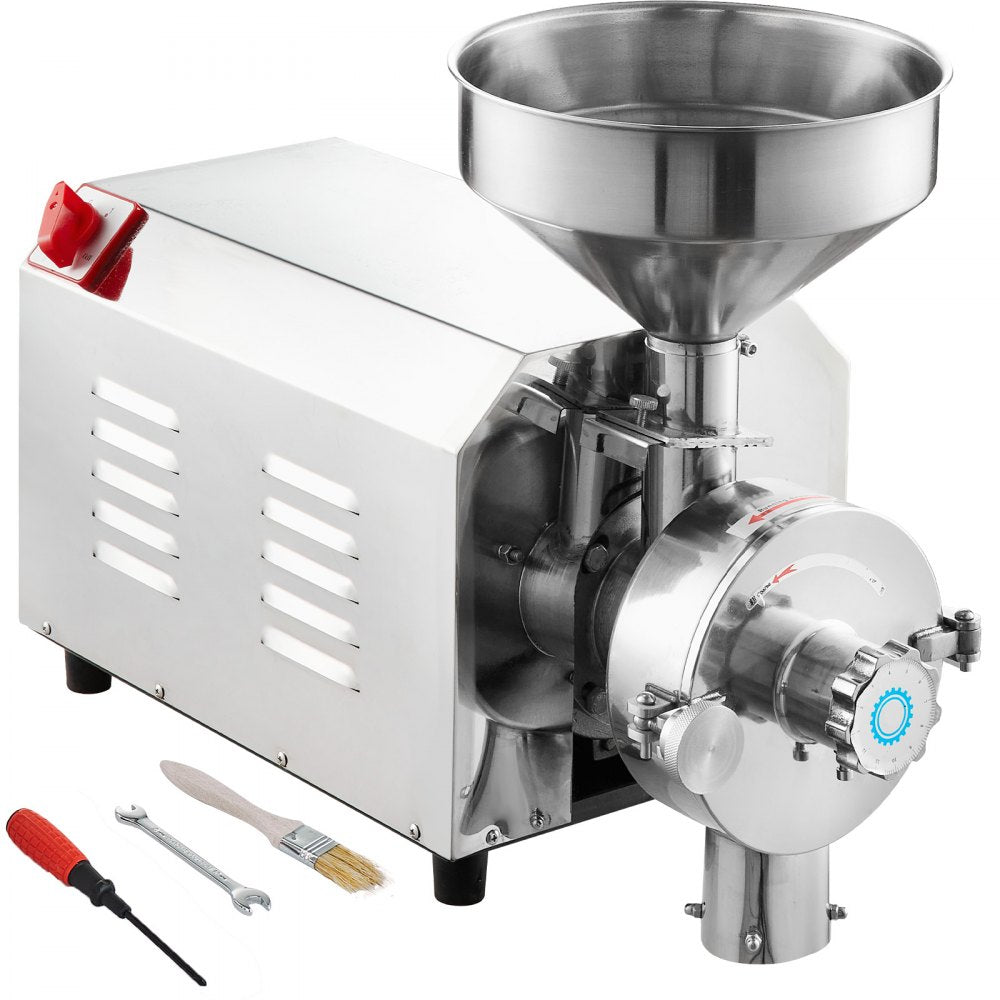VEVOR Soybean Grinder Commercial Grinding Machine for Spices 2200W Corn Mill Grinder 50 KG/H Stainless Steel Corn