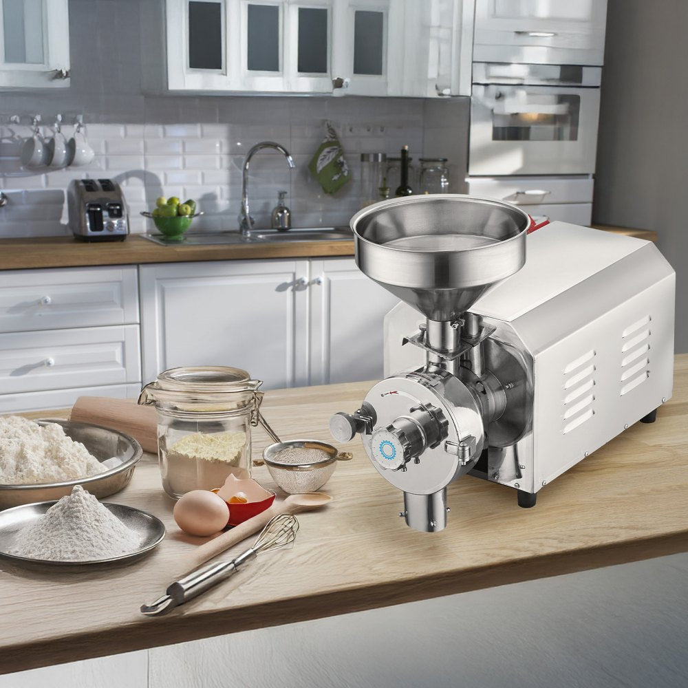 VEVOR Soybean Grinder Commercial Grinding Machine for Spices 3000W Corn Mill Grinder 100 KG/H Stainless Steel Corn
