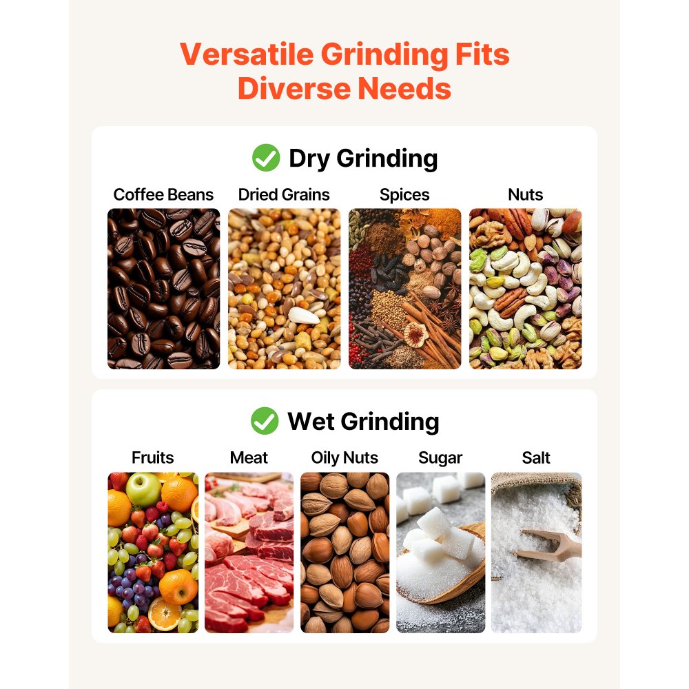 VEVOR 2PCS Grinding Sheets for Electric Grain Mill Grinder, Marble Dry & Wet Grinding Discs, Replacement Grinding