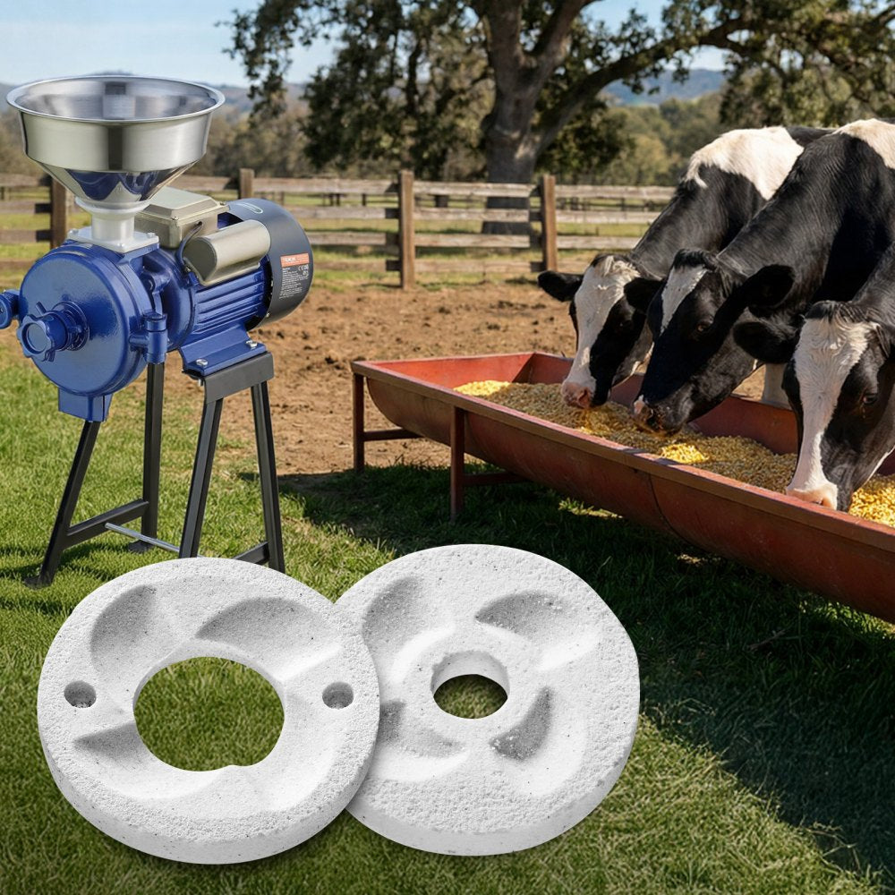 VEVOR 2PCS Grinding Sheets for Electric Grain Mill Grinder, Marble Dry & Wet Grinding Discs, Replacement Grinding