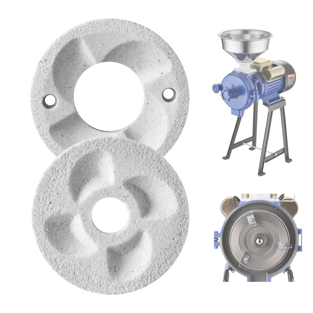 VEVOR 2PCS Grinding Sheets for Electric Grain Mill Grinder, Marble Dry & Wet Grinding Discs, Replacement Grinding