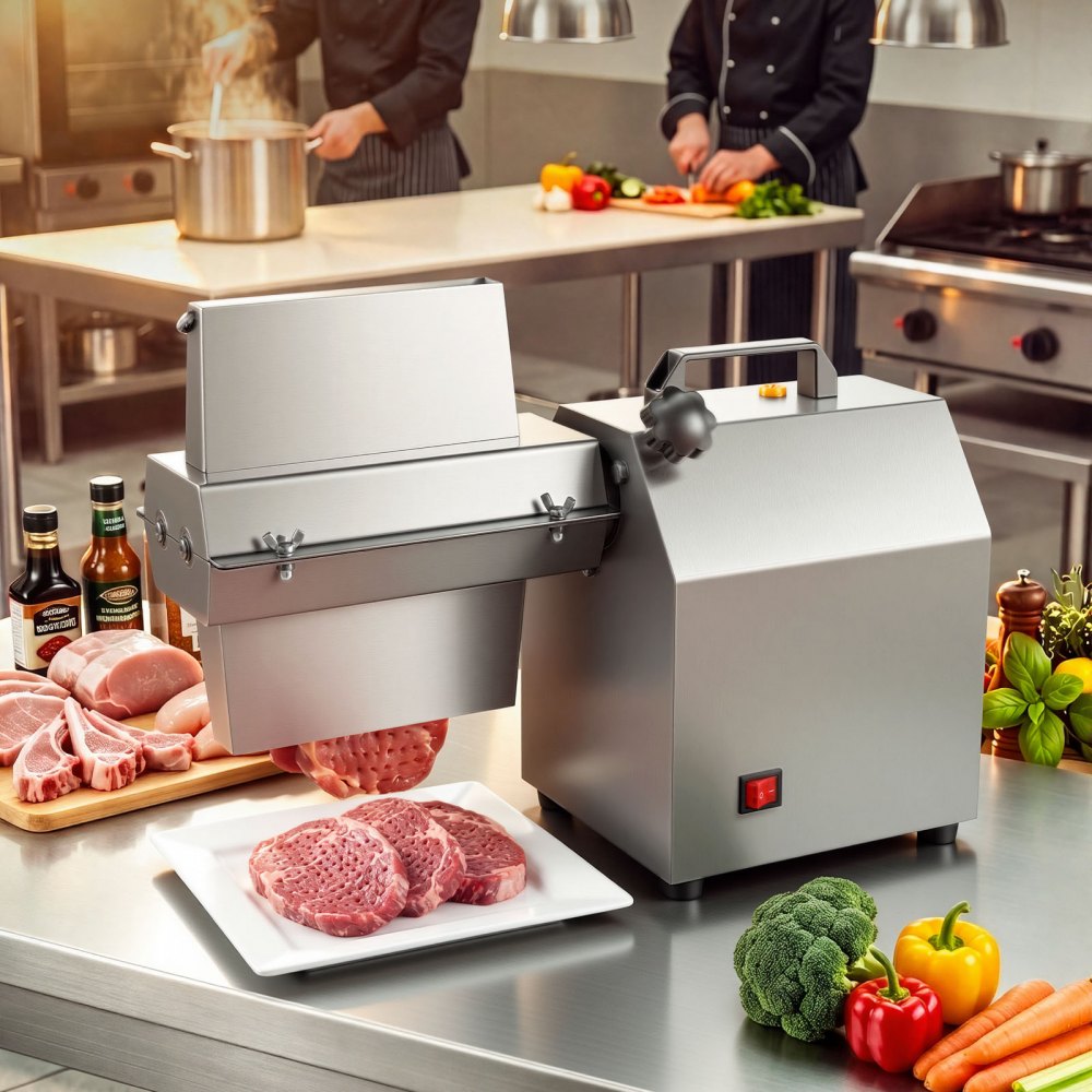 VEVOR Commercial Meat Tenderizer, 750W Electric Beef Machine 265 Lbs/H, for Turkey Chicken Pork, Heavy Duty Stainless