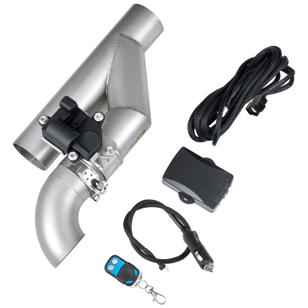 VEVOR Electric Exhaust Cutout, 2.5 Inch Universal Stainless Steel Exhaust Valve Kit with One Controller Remote Kit, Cut
