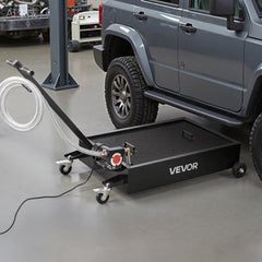 VEVOR Low Profile Oil Drain Pan, 15 Gallon Capacity, Rolling Oil Drain Pan with Electric Pump & 7.2 ft Hose, Leak-proof